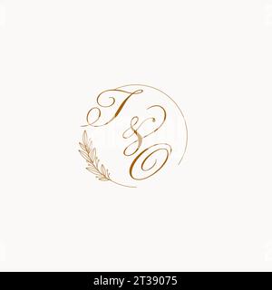 Initiales AU logo de monogramme de mariage avec des feuilles et élégant graphique vectoriel de lignes circulaires Illustration de Vecteur