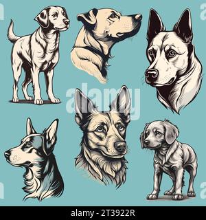 Meute de chiens Illustration de Vecteur