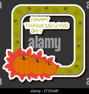 Belle illustration de couleur sur le thème de célébrer le jour de Thanksgiving de fête annuelle Illustration de Vecteur