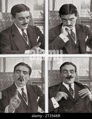Gabriel Leuvielle, 1883 - 1925, alias Max Linder. Acteur, réalisateur, scénariste, producteur et comédien français de l’ère du cinéma muet. De Mundo Grafico, publié en 1912. Banque D'Images