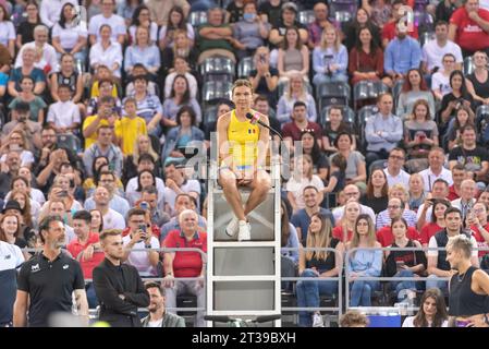 Horia Tecau participe à son match de retraite, avec Simona Halep, Patrick Mouratoglou, Andrei Pavel, Marius Copil, Bethanie Mattek-Sands Banque D'Images