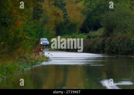 21 octobre tempête Babet inondation à Allerton Bywater, West Yorkshire, Royaume-Uni Banque D'Images