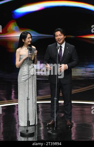 L'actrice taïwanaise Ko Chia-yen assiste à la 58e cérémonie des Golden Bell Awards à Taipei, Taiwan, du 21 au 27 octobre 2023. Banque D'Images