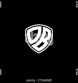 Style d'emblème de monogramme de logo DB avec des idées de modèle de conception de forme de bouclier Illustration de Vecteur