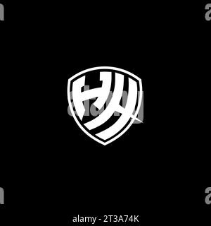 Logo HH style emblème monogramme avec idées de modèle de conception en forme de bouclier Illustration de Vecteur