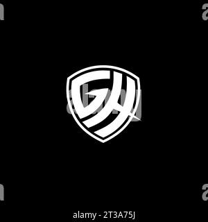 Style d'emblème de monogramme de logo GH avec des idées de modèle de conception de forme de bouclier Illustration de Vecteur