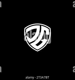 Style d'emblème de monogramme de logo JG avec des idées de modèle de conception de forme de bouclier Illustration de Vecteur