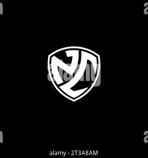 Style d'emblème de monogramme de logo NC avec des idées de modèle de conception de forme de bouclier Illustration de Vecteur