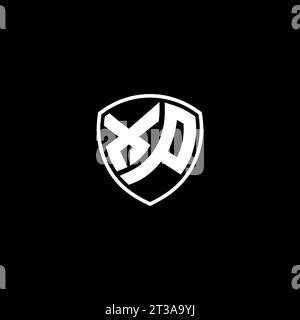 Style d'emblème de monogramme de logo XP avec des idées de modèle de conception de forme de bouclier Illustration de Vecteur