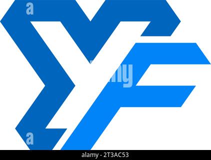 Lettre YF logo d'espace négatif, YF Monogram, initial YF logo, YF logo, icône, vecteur Illustration de Vecteur