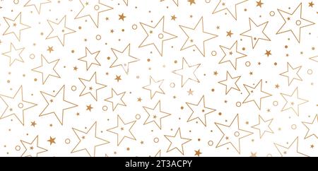 Vector illustration Stars modèles parfaitement avec des étoiles dorées isolées sur des fonds blancs pour des couvertures de livre, des interfaces numériques, la conception d'impressions Illustration de Vecteur