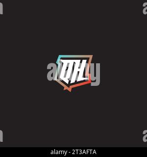 QH combinaison de lettres cool logo esport initial et idées de gradation de couleur cool Illustration de Vecteur