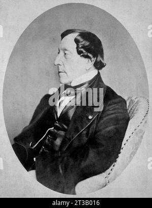 Portrait du compositeur italien Giovacchino Antonio Rossini (1792 - 1868) Banque D'Images