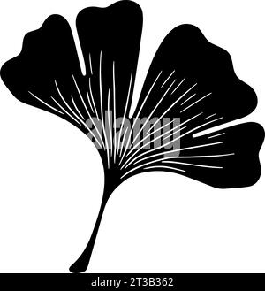 Silhouette de feuille de ginkgo. Illustration vectorielle Illustration de Vecteur