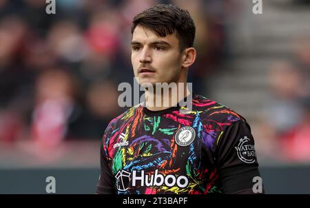 Le gardien de but Max O'Leary de Bristol City lors du Sky Bet Championship Match à Ashton Gate, Bristol. Date de la photo : Samedi 21 octobre 2023. Banque D'Images