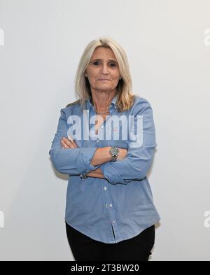 Milan, Italie. 24 octobre 2023. Milan, Italie Accademia Milano Calcio présentation en collaboration avec les institutions sportives lombardes et Martina Rosucci, footballeuse féminine de la Juventus et l'équipe nationale italienne sur la photo : Simona Ladislao Présidente de l'Accademia Milano Calcio crédit : Agence photo indépendante/Alamy Live News Banque D'Images