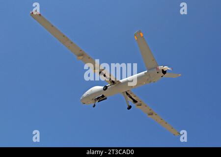 Un véhicule aérien sans pilote Hermes 900 Kochav de l'armée de l'air israélienne en vol. Banque D'Images