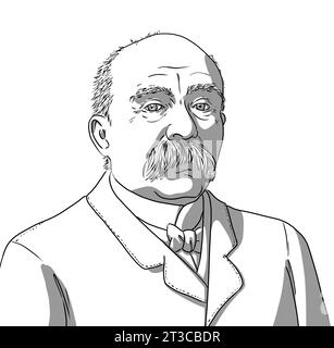 Portrait de Georges Clemenceau, le tigre, premier ministre français et homme politique pendant la première guerre mondiale Banque D'Images