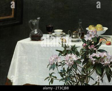 Nature morte : coin d'une table. Henri Fantin-Latour. 1873. Banque D'Images