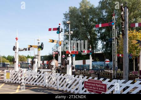 Signaux sémaphores historiques conservés à Irlam Station, Greater Manchester Banque D'Images