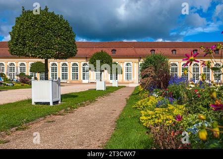 Orangerie et jardin de cour à Ansbach, Bavière, Allemagne Banque D'Images