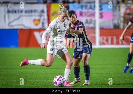 Cary, États-Unis. 22 octobre 2023. Cary, États-Unis, 22 octobre 2023 : Jenna Nighswonger (32 Gotham FC) lors du quart de finale de la National Women's Soccer League entre North Carolina courage et Gotham FC au WakeMed Soccer Park à Cary, NC États-Unis (USAGE ÉDITORIAL UNIQUEMENT). (Rebekah Wynkoop/SPP) crédit : SPP Sport Press photo. /Alamy Live News Banque D'Images