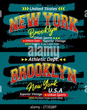 Brooklyn New York police grunge vintage College, typographie, pour t-shirt, affiches, étiquettes, etc Illustration de Vecteur