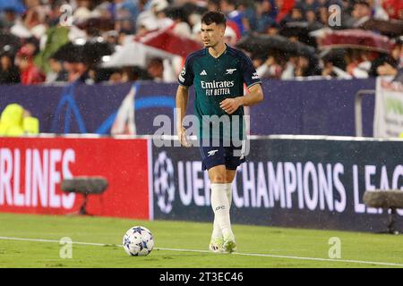Séville, Espagne. 24 octobre 2023. Gabriel Martinelli (11) d'Arsenal vu lors du match de Ligue des champions de l'UEFA entre le Sevilla FC et Arsenal à l'Estadio Ramon Sanchez Pizjuan à Séville. (Crédit photo : Gonzales photo/Alamy Live News Banque D'Images