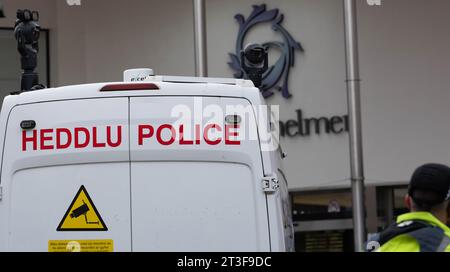 Chelmsford Essex, Royaume-Uni. 25 octobre 2023. La police d'Essex déploie la reconnaissance faciale en direct (LFR) à Chelmsford Essex UK Credit : Ian Davidson/Alamy Live News Banque D'Images