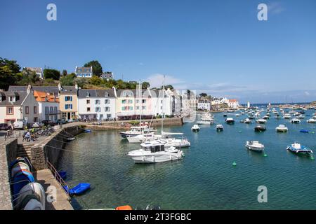 France, Morbihan, Belle Ile en mer, port sauzon Banque D'Images