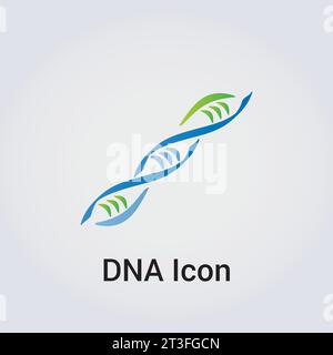 Symbole de logo d'icône d'ADN - Gene Genetics Research Medical Science emblème de la santé humaine - Helix Pattern Strand Chain Infinity concept Vector Illustration de Vecteur