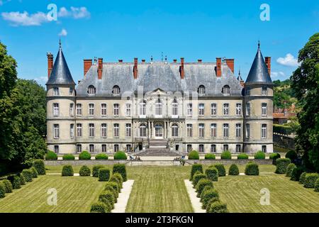 France, Meurthe-et-Moselle, pays Saintois, Haroué, château de Beauvau-Craon, connu sous le nom de château de Haroué, château du 18e siècle de l'architecte Germain Boffrand (vue aérienne) Banque D'Images