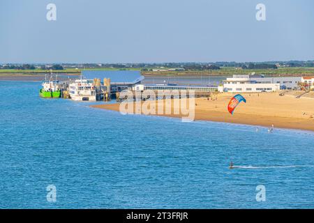 France, Vendée, la barre-de-Monts, Fromentine port et plage Banque D'Images