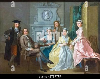 Jonathan Tyers et sa famille par Francis Hayman Banque D'Images