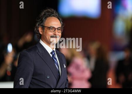 Rome, Italie. 24 octobre 2023. Ahmed Hafiene assiste au tapis rouge de « Volare » lors du 18e Festival du film de Rome à l’Auditorium Parco Della Musica à Rome. (Photo Davide Di Lalla/SOPA Images/Sipa USA) crédit : SIPA USA/Alamy Live News Banque D'Images