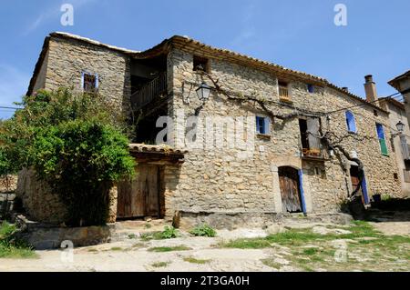 Rodellar, municipalité de Bierge. Parc naturel de Sierra y Cañones de Guara, Somontano de Barbastro, Huesca, Aragon, Espagne. Banque D'Images