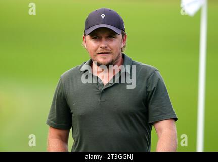 Photo de dossier datée du 13-09-2023 d'Eddie Pepperell, qui croit que donner des cartes de 10 joueurs PGA Tour à la fin de chaque saison sera un «désastre» pour le DP World Tour. Date d'émission : mercredi 25 octobre. Banque D'Images