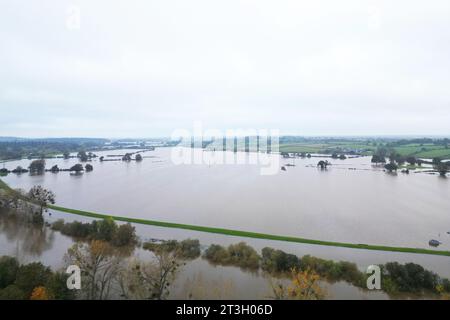 Eaux de crue autour d'Upton sur Severn, Worcestershire, Angleterre, Royaume-Uni Banque D'Images