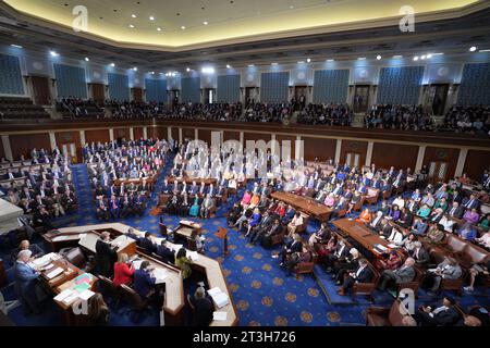 Washington, États-Unis. 25 octobre 2023. Les membres de la Chambre des représentants choisissent un nouveau président de la Chambre au Capitole des États-Unis à Washington DC le mercredi 25 octobre 2023. Photo de Pat Benic/UPI crédit : UPI/Alamy Live News Banque D'Images