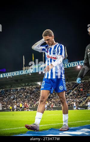 Odense, Danemark. 23e, octobre 2023. Charly Horneman (21) de l'OB vu lors du match 3F Superliga entre Odense BK et FC Midtjylland au nature Energy Park à Odense. (Crédit photo : Gonzales photo - Nicolai Bethelsen). Banque D'Images