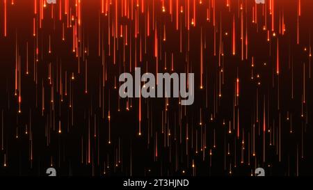 Pluie abstraite. Les grosses gouttelettes de particules sont floues verticalement. Fond dégradé. Rendu 3D. Banque D'Images