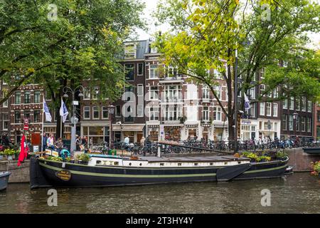 Musée de la Péniche d'Amsterdam, Prinsengracht. Banque D'Images