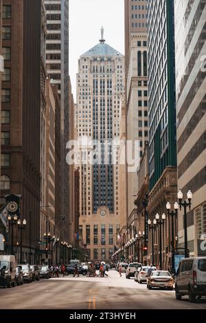 Chicago Board of Trade Building, vu de S la salle St, Chicago. Achevé en 1930, conçu dans un style art déco Banque D'Images