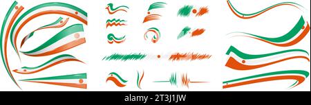 Éléments de drapeau du Niger, illustration vectorielle sur fond blanc Illustration de Vecteur