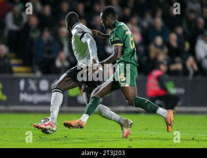 Mustapha Bundu #15 de Plymouth Argyle batailles pour le ballon lors du Sky Bet Championship Match Plymouth Argyle vs Sheffield mercredi au Home Park, Plymouth, Royaume-Uni, 25 octobre 2023 (photo de Stan Kasala/News Images) Banque D'Images