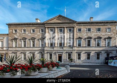 Leinster House, Kildare Street, Dublin, le siège de l'Oireachtas, le Parlement de l'Irlande. Banque D'Images