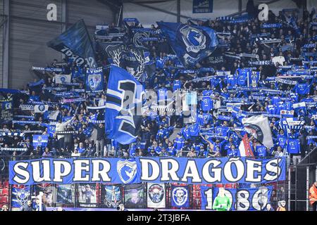 Anvers, Belgique. 25 octobre 2023. Les supporters de Porto photographiés après un match de football entre le Belge Royal Antwerp FC et le Portugais FC Porto, mercredi 25 octobre 2023 à Anvers, le troisième jour de la phase de groupes de la Ligue des Champions, dans le groupe H. Belga PHOTO TOM GOYVAERTS crédit : Belga News Agency/Alamy Live News Banque D'Images