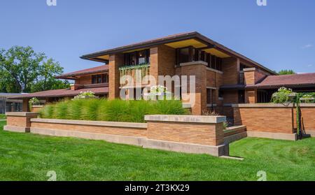 Frank Lloyd Wright's Martin House en automne Banque D'Images