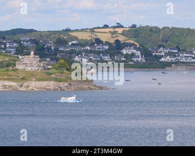 Vue du château de St Mawes sur la péninsule de Roseland près de Falmouth Angleterre Banque D'Images