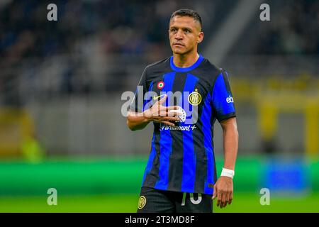 Milan, Italie. 24 octobre 2023. Alexis Sanchez (70) de l'Inter vu lors du match de l'UEFA Champions League entre l'Inter et le FC Salzbourg à Giuseppe Meazza à Milan. (Crédit photo : Gonzales photo - Tommaso Fimiano). Banque D'Images